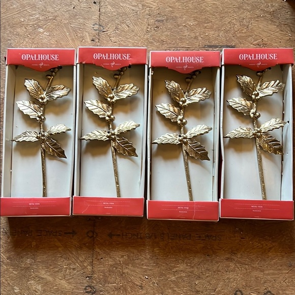 Opalhouse Gold Leaf Handcrafted Metal Stem set of 1 - Picture 2 of 3